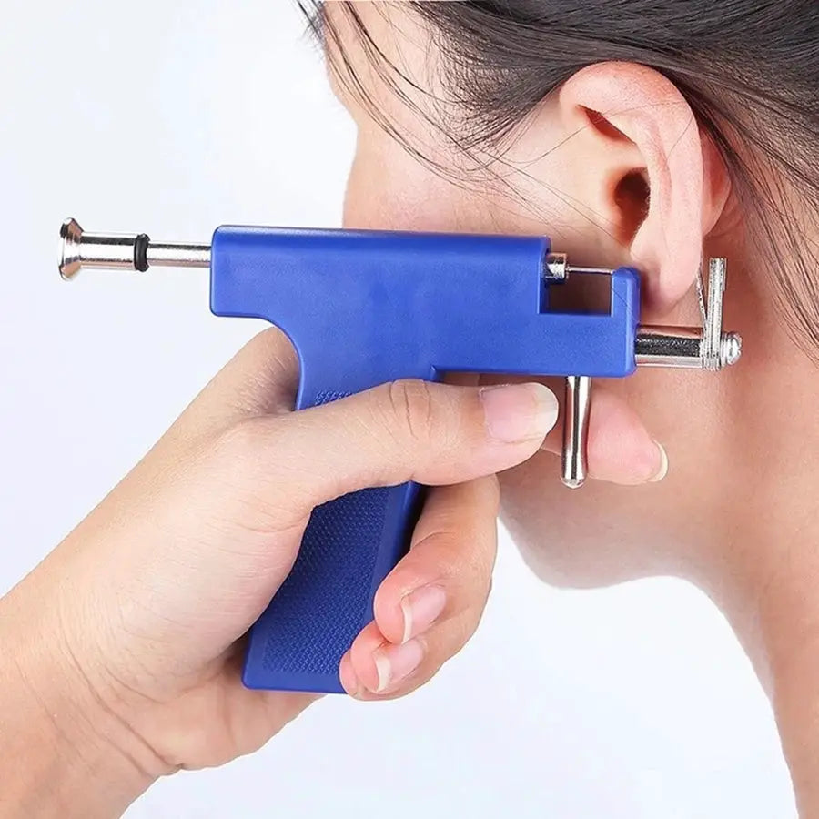 Professional Ear Piercing Gun Kit With 98 Stainless Steel Stud Earrings For Home And Salon Use