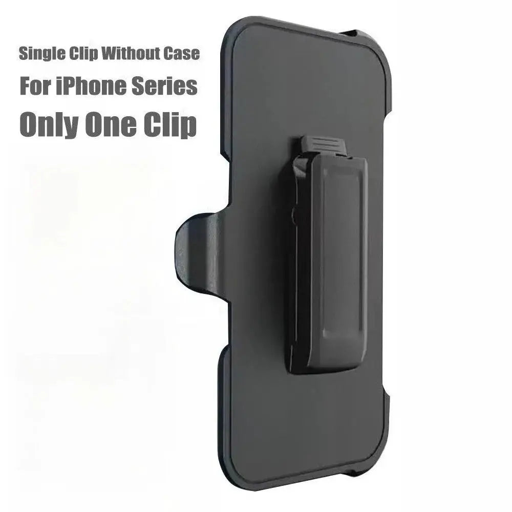 3-in-1 heavy-duty iPhone case with belt-clip holster in black by Simples Market