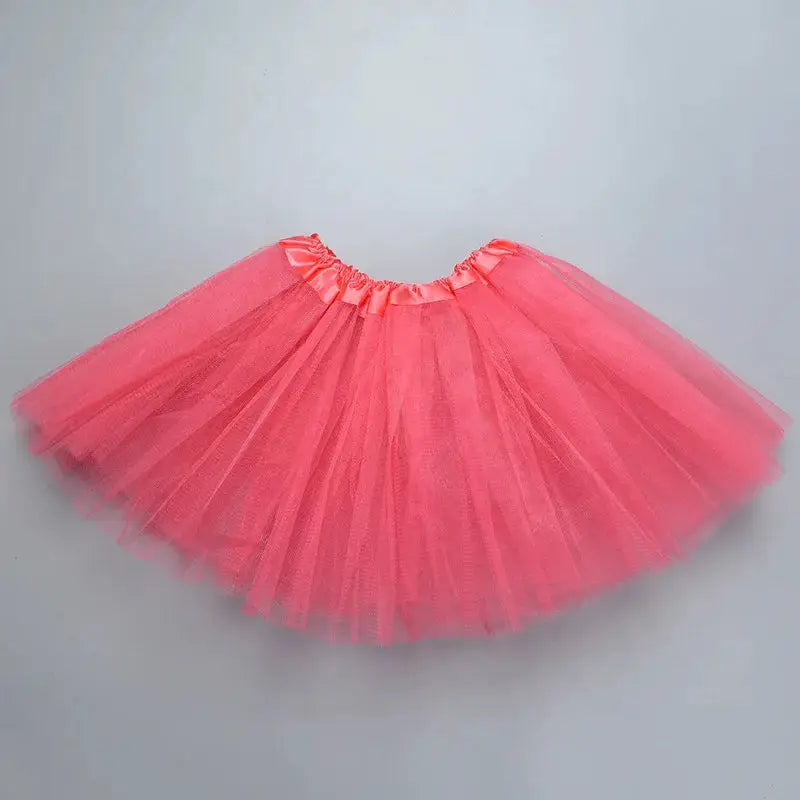 DreamDance Girls Elastic Ballet Tutu Skirt Three Layer Tulle Satin Waistband For Full Ball Gown Look Ages 2 To 8