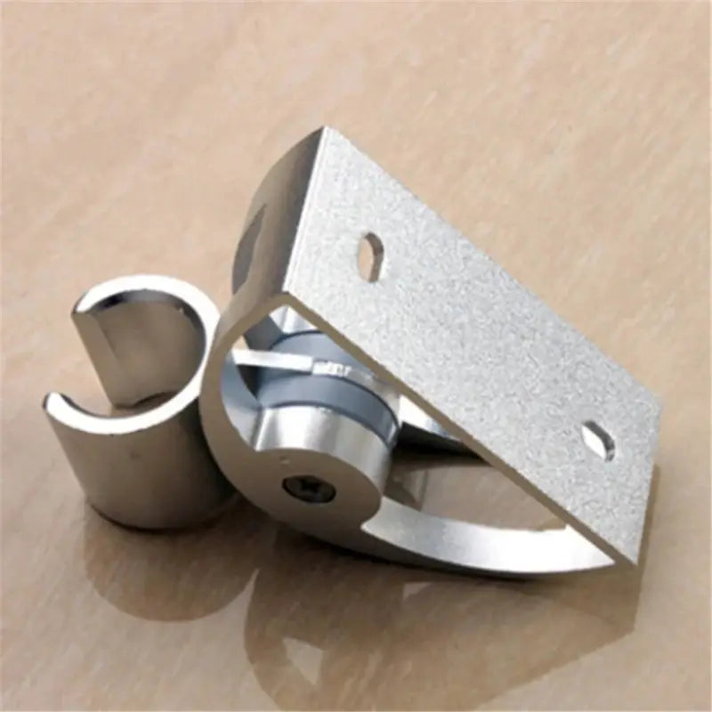 Adjustable hand shower holder with suction cup, silver-plated metal bracket for bathroom