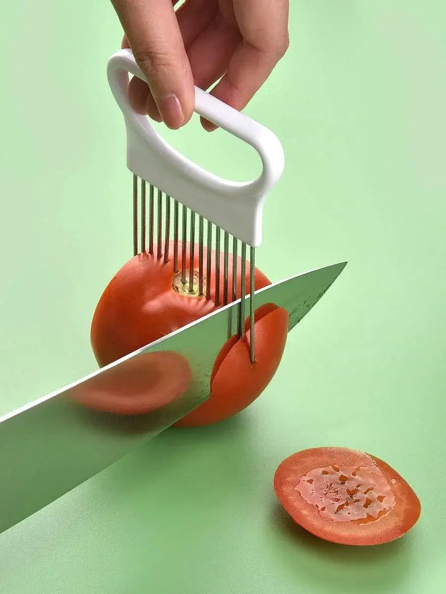 Colorful Onion Slicer With Stainless Steel Blades 1 Piece Kitchen Tool For Effortless Onion Slicing