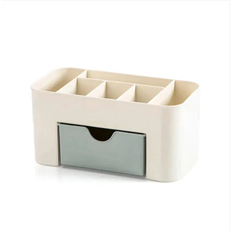 AstraGlow Acrylic Makeup Organizer Storage Box With Drawer For Lipsticks Brushes And Cotton Swabs