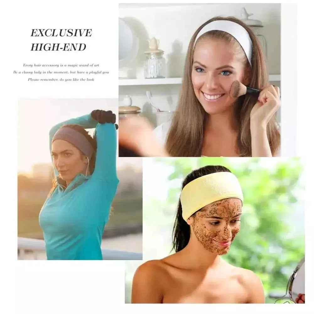 ZenVibe Women Adjustable Wide Headband for Yoga Spa Makeup Breathable Cotton Comfort