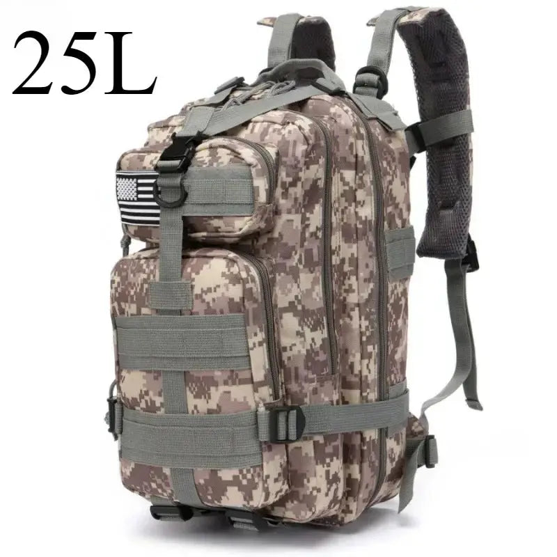 SummitGuard Tactical Backpack 25L And 50L With Ergonomic Curve Back System For Comfortable Hiking And Camping
