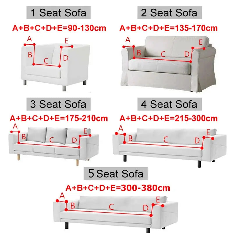 Elastic jacquard sofa cover by Simples Market; white stretch cover for 1–5 seat sofas.