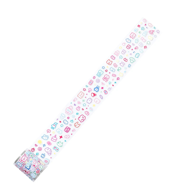Mr.paper 200cm decorative tape roll with hand-drawn tiny pastel icons for cute planner stickers by Simples Market