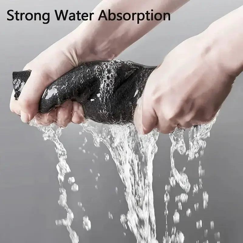 Simples Market microfiber cleaning cloth, reusable black rag with strong water absorption for car windows and kitchen