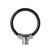 Bicycle ring lock with steel wire, black circular ring and chrome lock head by Simples Market