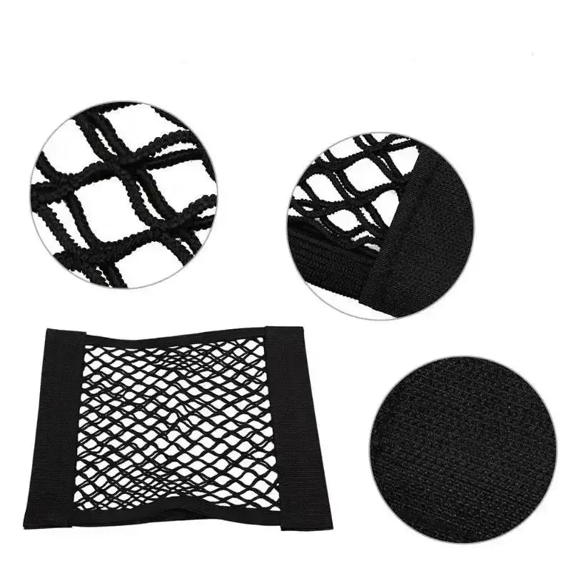 Universal Car Storage Bag Double Mesh Trunk Storage Net For Secure Organization Built In Fire Extinguisher Fixed Net