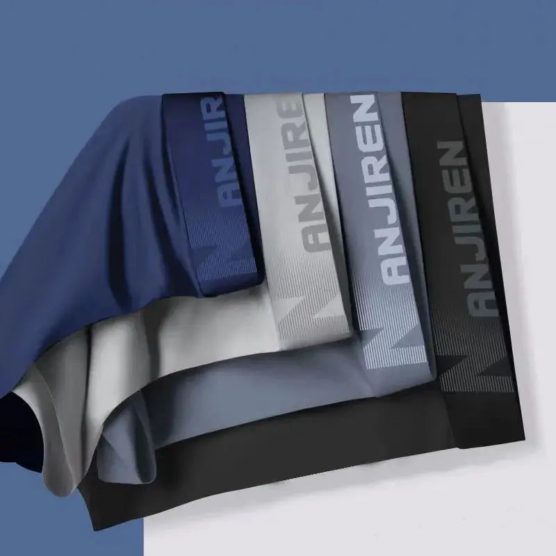 4-pack men's boxer shorts in ice silk, breathable underwear in assorted colors; Simples Market, sizes L-6XL