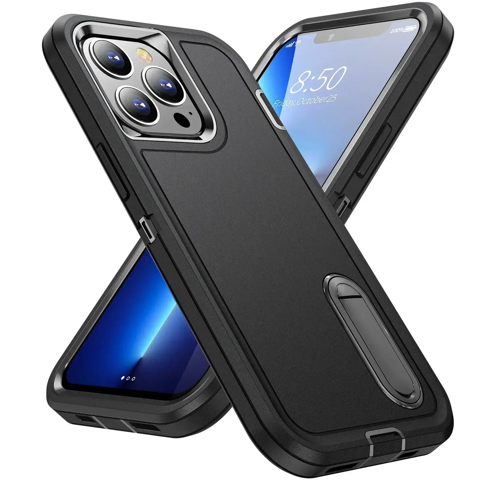 Case for iPhone 17 Pro Max by Simples Market, heavy-duty silicone protective cover in black