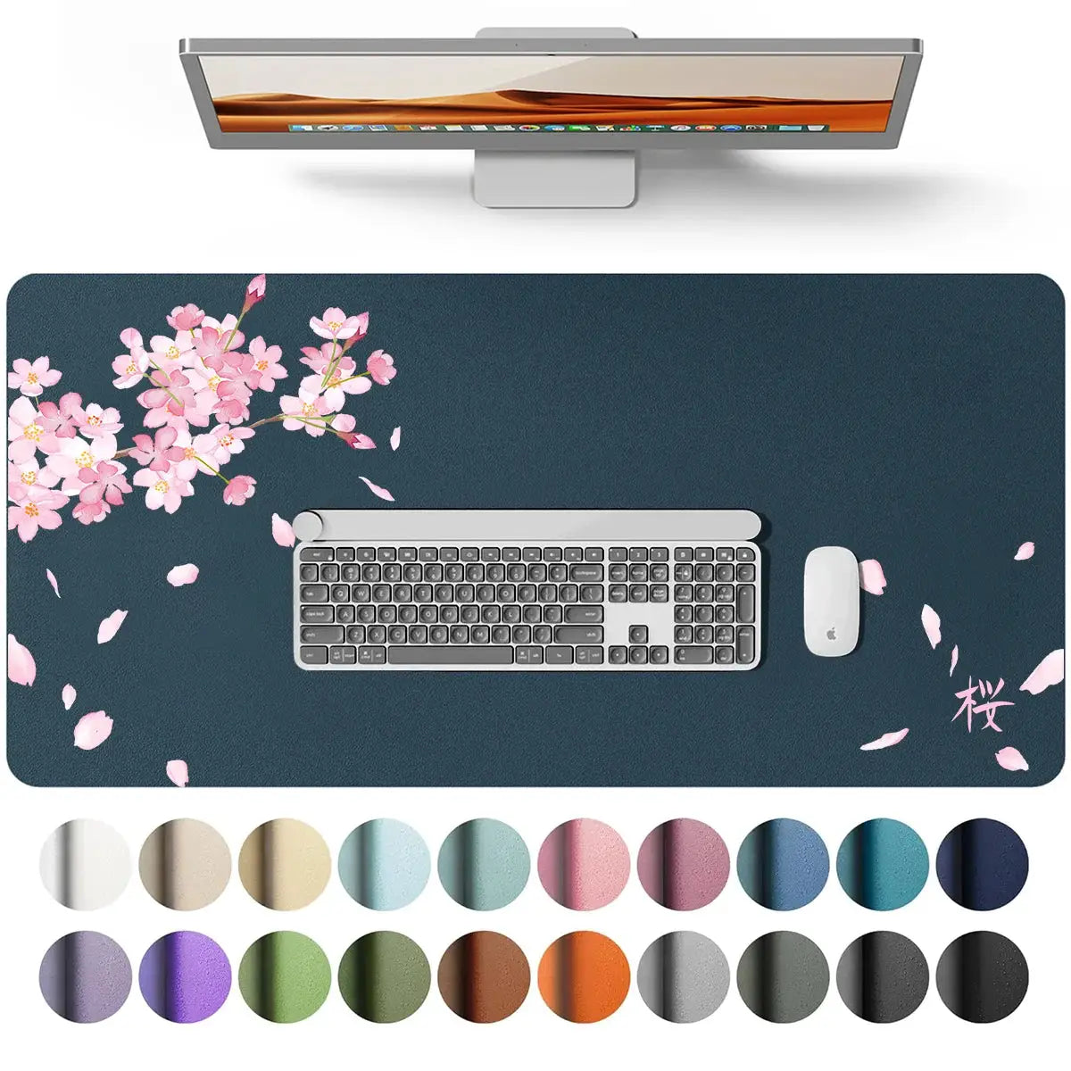 Large Waterproof PU Leather Desk Mat And Mouse Pad For Home Office Gaming Desk Pad With Non Slip Backing