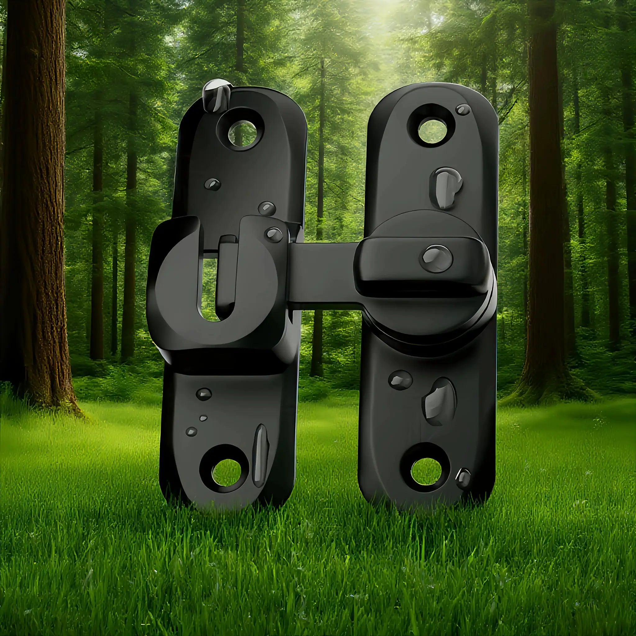 Anti-Theft Door Lock pair by Simples Market, black heavy-duty, keyless entry with 90°/180° adjustable sliding pin