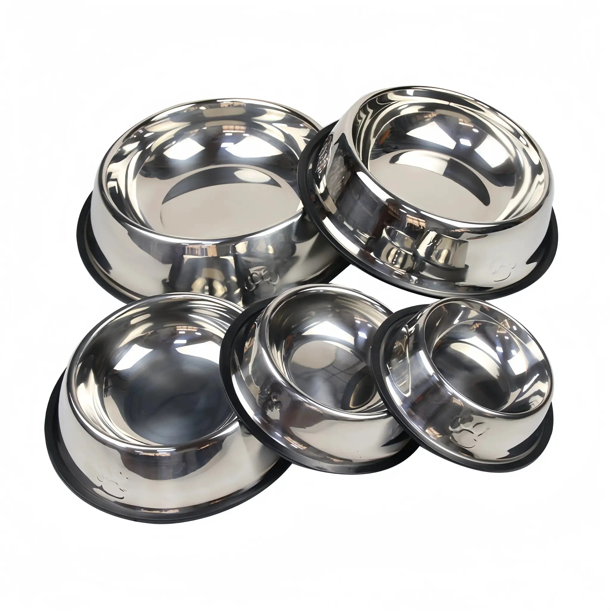 Stainless Steel Dog And Cat Drinking Bowl Pet Feeding Bowl Durable Easy To Clean 6 Sizes