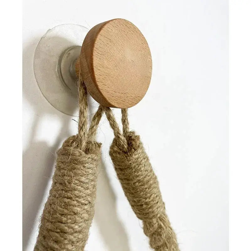 Nail Free HomeNest Rope Paper Towel Holder No Tools Needed Wall Mount For Kitchen And Bathroom Durable Rope Design