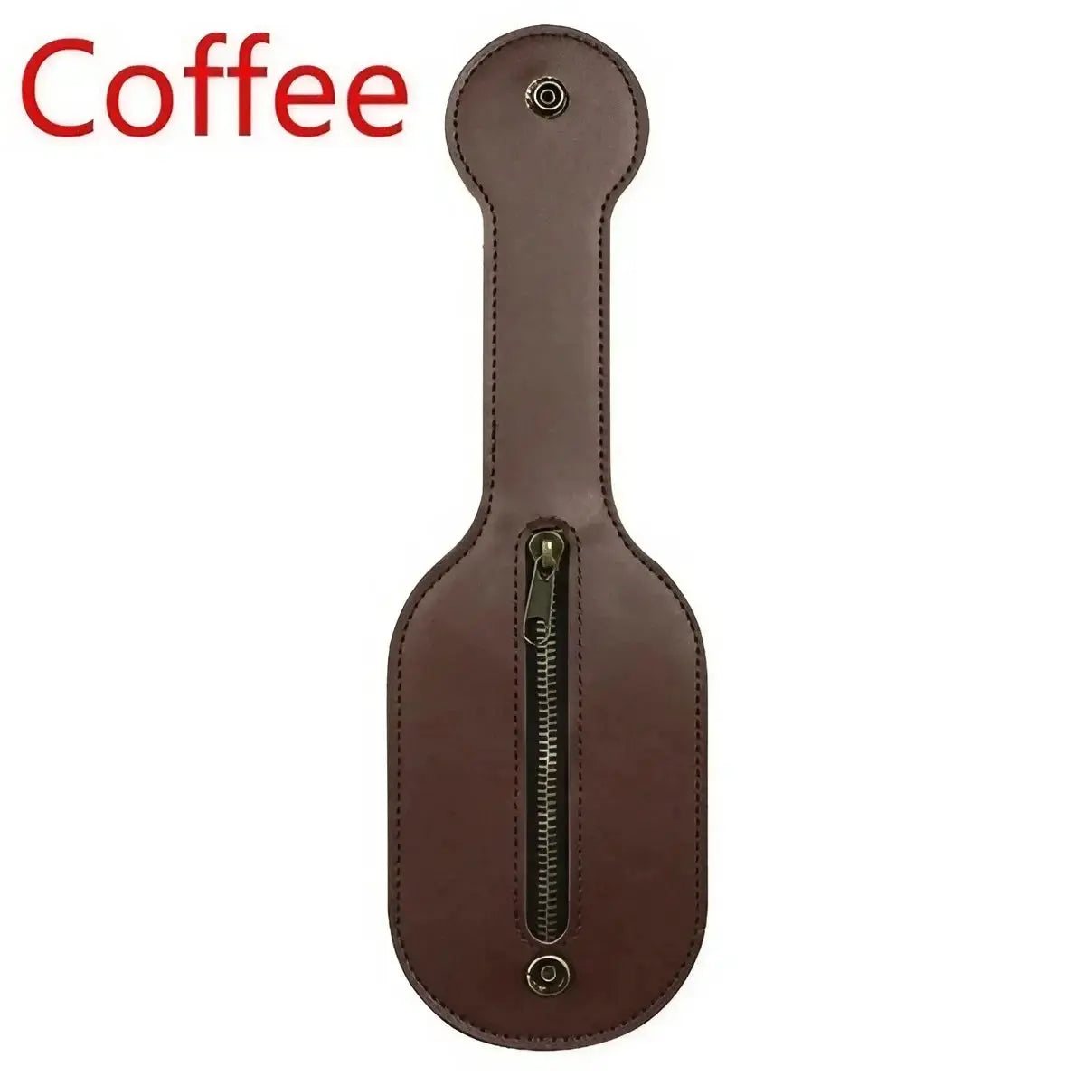 KISMIS New Vintage Leather Coin Purse brown leather with vertical zipper pocket and circular snap closures