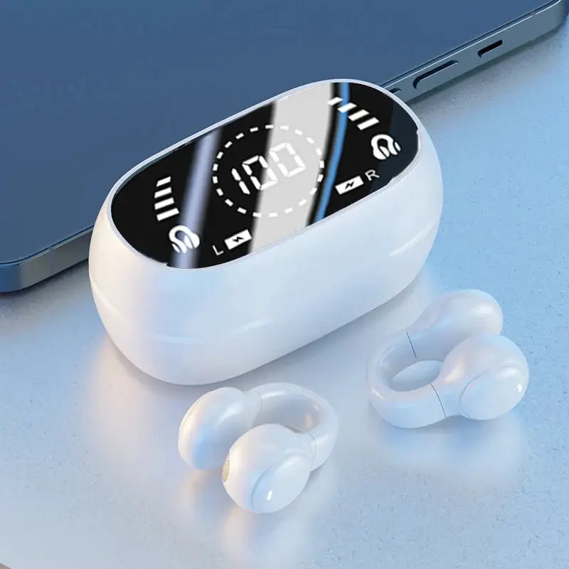 PulseTech Wireless Bluetooth Earphones With Mic Noise Canceling Clip On Earbuds For Sports And Gaming