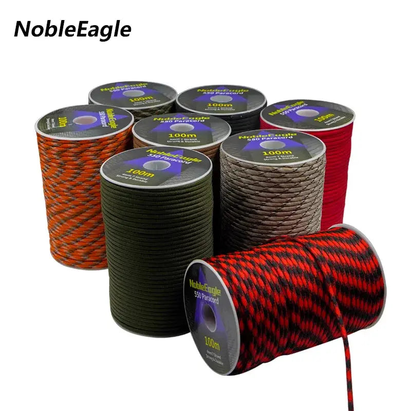 Paracord rope 550 NobleEagle assortment, multiple color spools, 100m each.