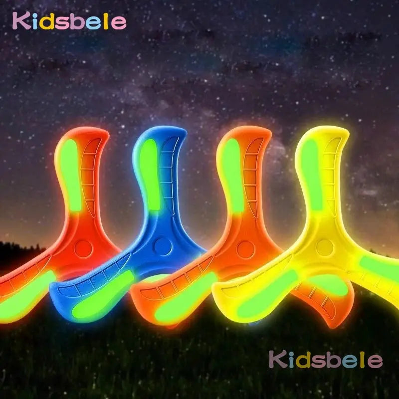3 Pack LED Light Up Soft Boomerangs Night Glow Flying Toy For Outdoor Park Fun Kids And Adults