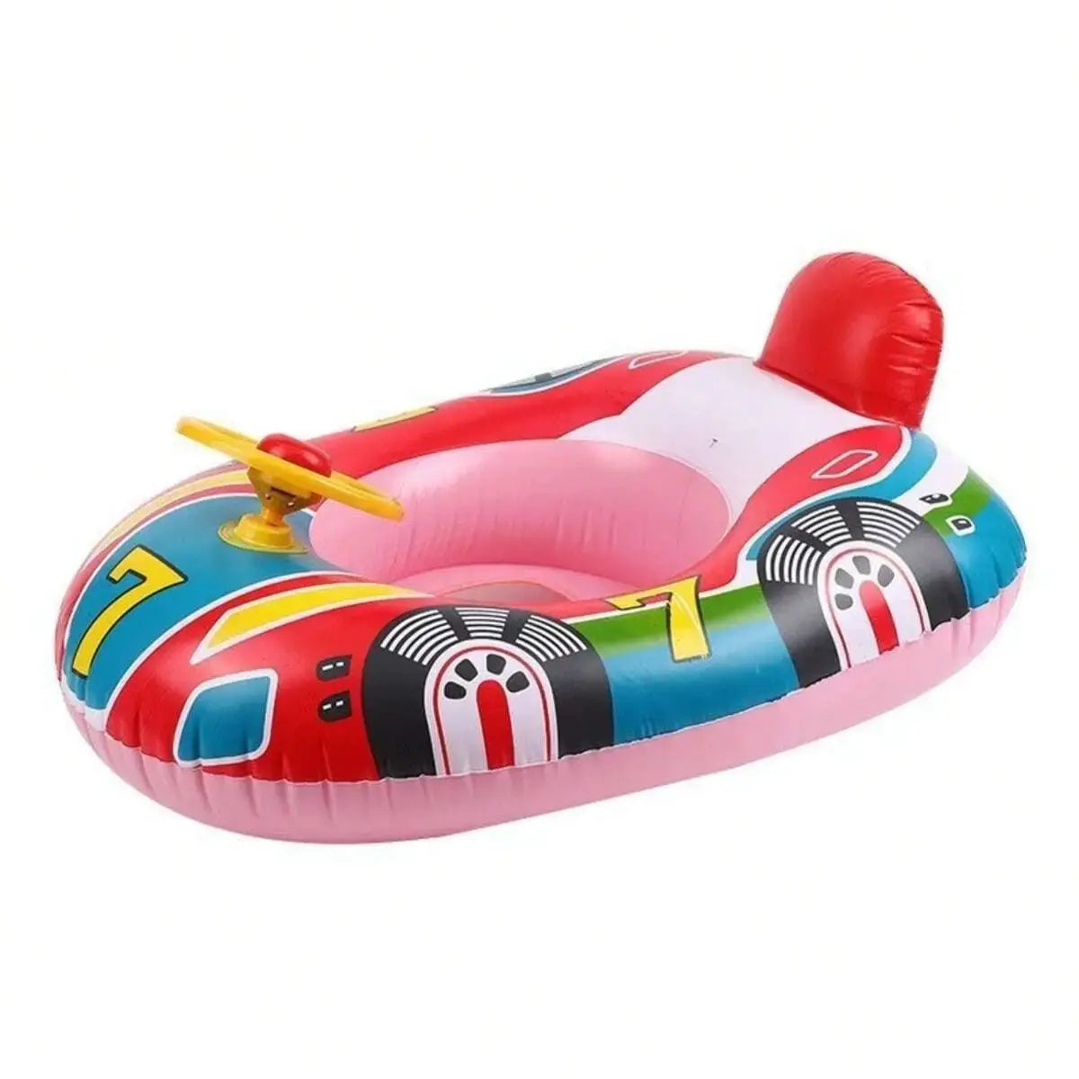 Cute Car Shaped Baby Pool Float With Handles For Toddlers Inflatable Summer Beach Swim Tube