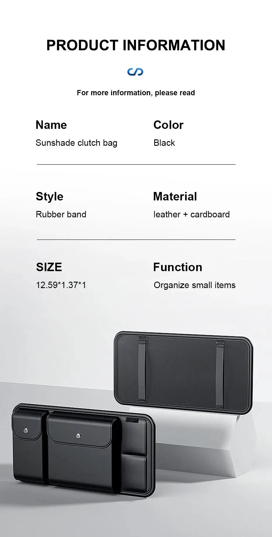 BLALION black leather car sun visor organizer, multi-pocket sunglasses and card holder, 2-pack by Simples Market