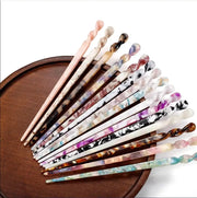 Chinese Style acetate resin hair sticks by Simples Market; 20-piece set in marbled pastel swirls