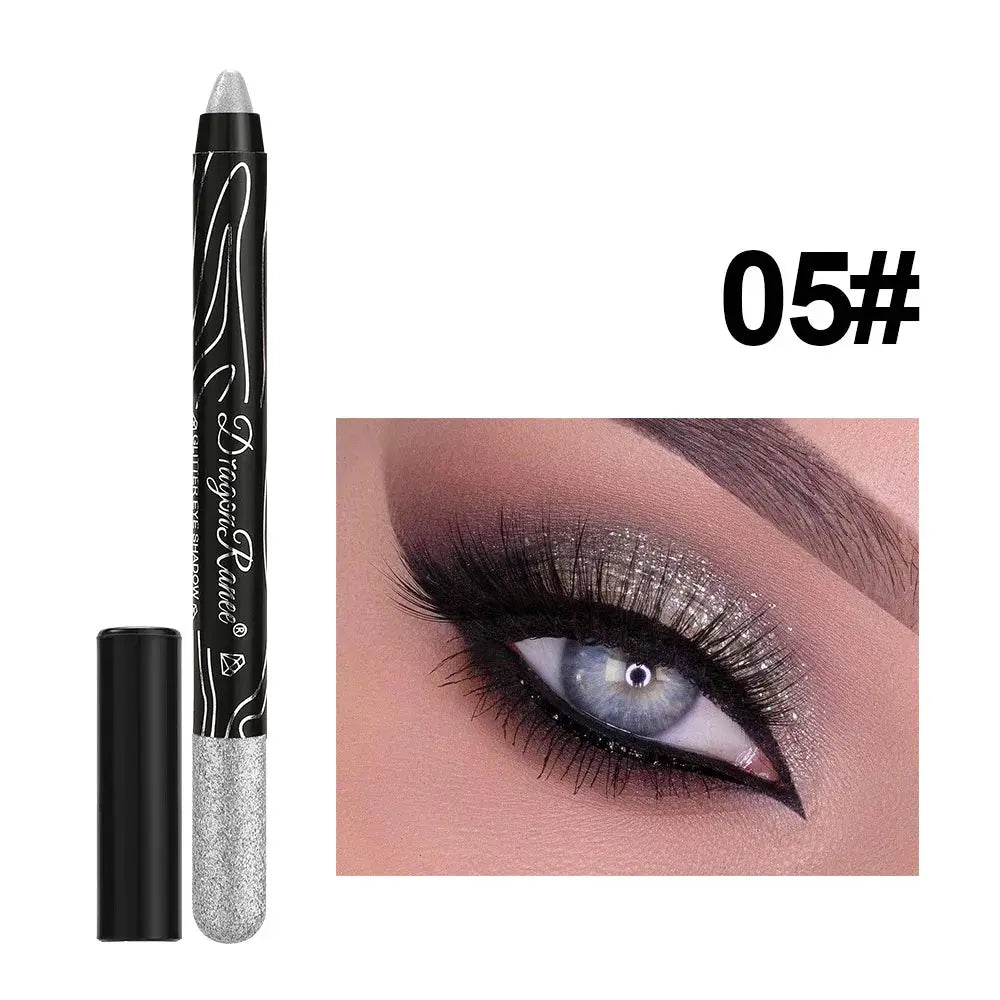 1 Piece Metallic Purple Eyeshadow Pencil Glitter Liner And Highlighter Waterproof Long Lasting Cream Eyeshadow Stick
