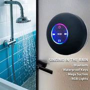 PulseNova Portable Bluetooth Speaker With LED Light IPX4 Waterproof Outdoor Suction Cup 3W Stereo Sound
