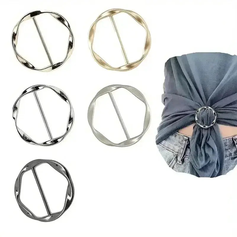 5pc metal round circle clip buckles for shawl or wrap, Simples Market