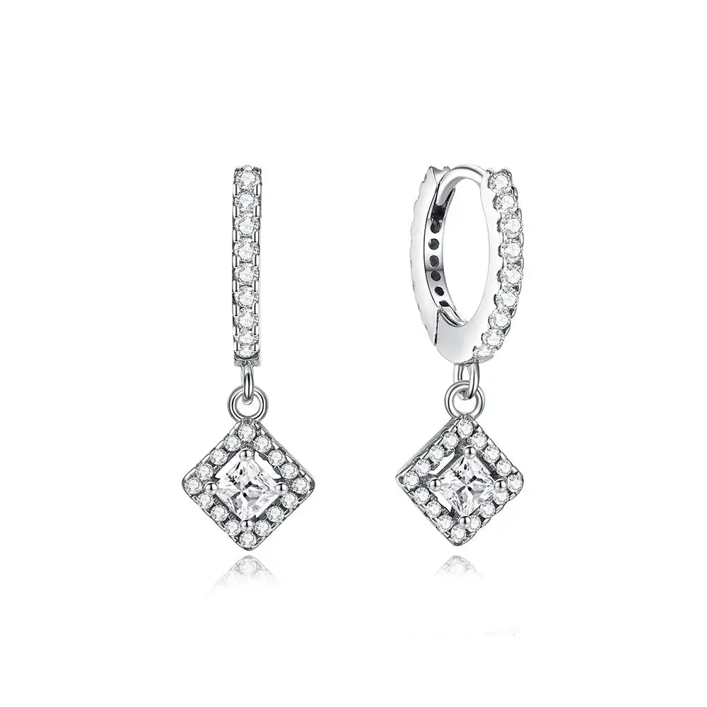 925 Sterling Silver Stud Hoop Earrings For Women Crystal Zircon Rose Gold Crown Heart Infinity Bee Design Jewelry