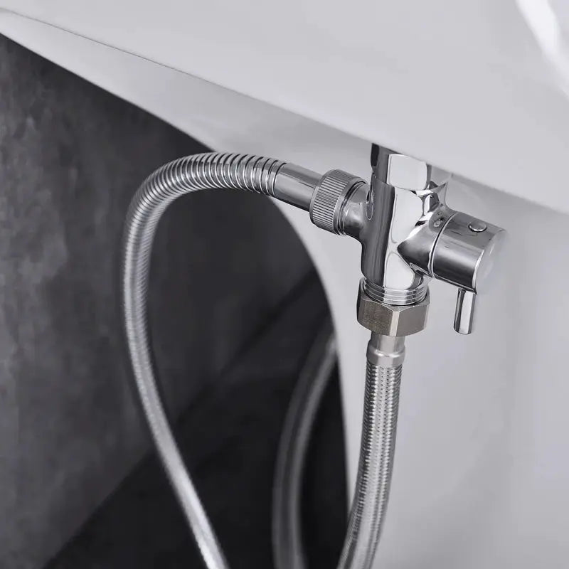 Simples Market chrome T-adapter with shut-off valve for handheld bidet spray