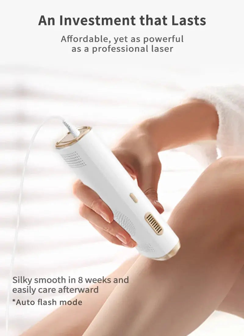 IPL hair removal device by Simples Market with cooling, white handheld unit