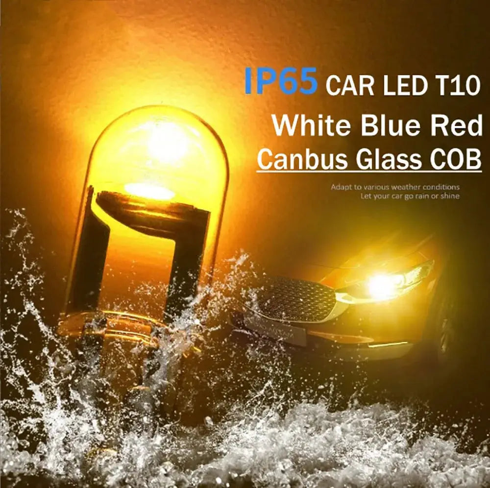 T10 W5W LED Car Bulbs Canbus COB 6000K White Blue Red Reading Dome Lamp Marker License Plate 12V 168 194 192
