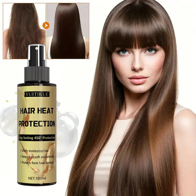 Hair Heat Protection Spray With Long Lasting Shield Up To 450 Degrees Fahrenheit For Moisturized Soft And Smooth Hair