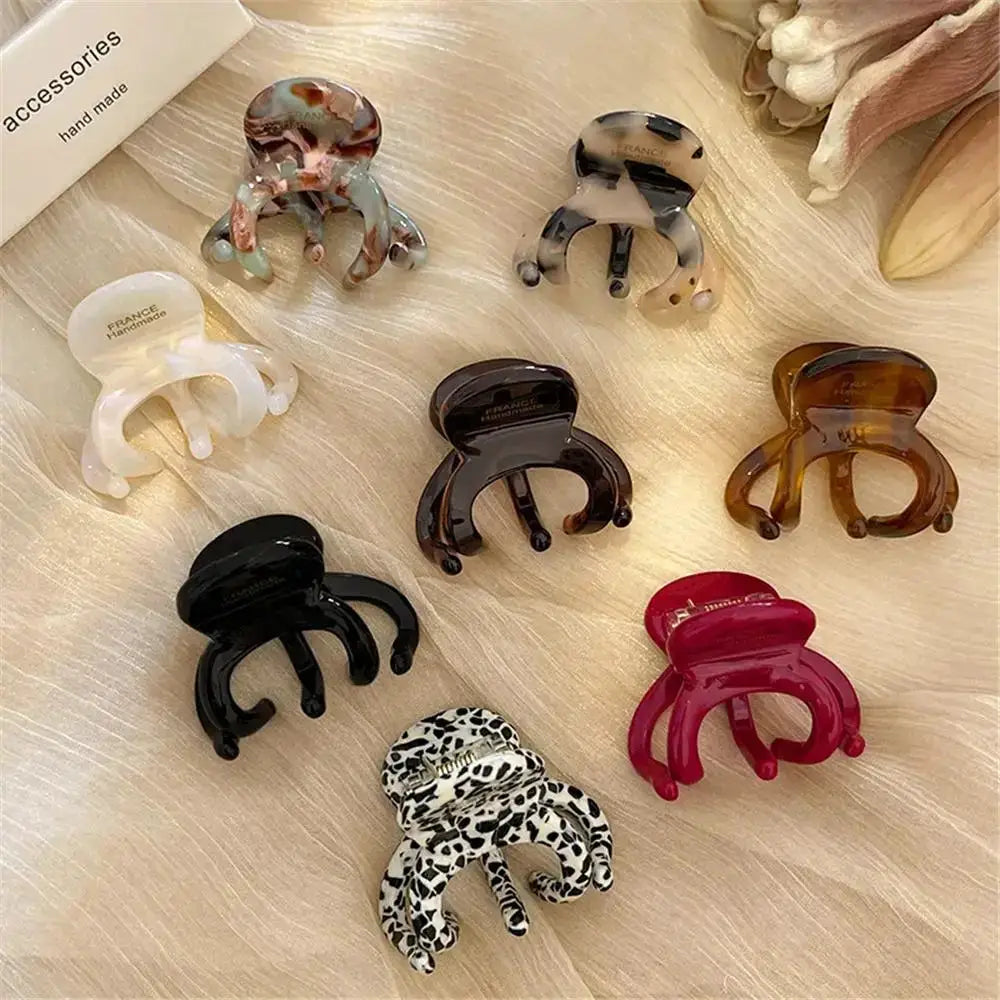 LuxeChic Parisian Hair Claw Clips Elegant Acetate Crab And Shark Clips For Women And Girls Retro Style