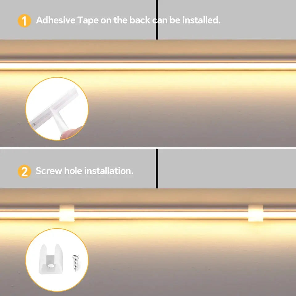 Self-adhesive COB LED under-cabinet light strip with touch-dimmable control