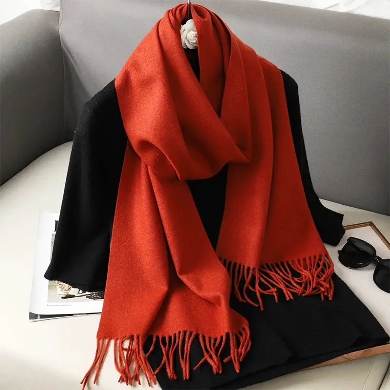 Brand 62 Womens Long Cashmere Blend Winter Scarf Hijab Shawl Wrap For Outdoor Warmth