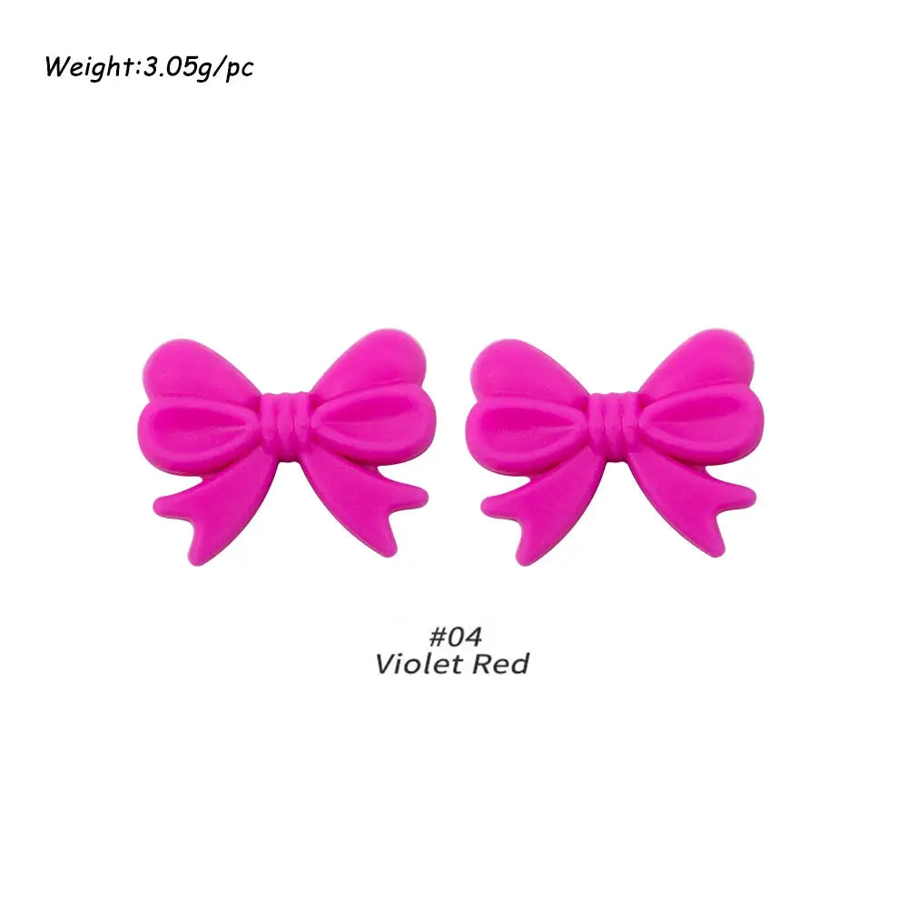 10Pcs Crown Bowknot Silicone Beads For Jewelry Making Diy Necklace Keychain Bracelet Craft Supplies