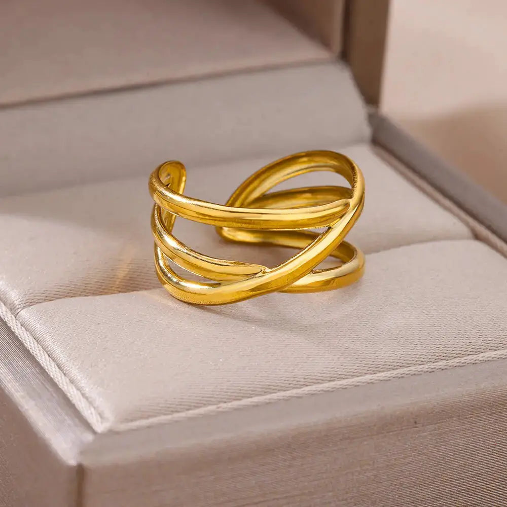 316L Stainless Steel Rings For Women Gold Color Never Fade Luxury Classic Wedding Rings Couple Jewelry Free Shipping