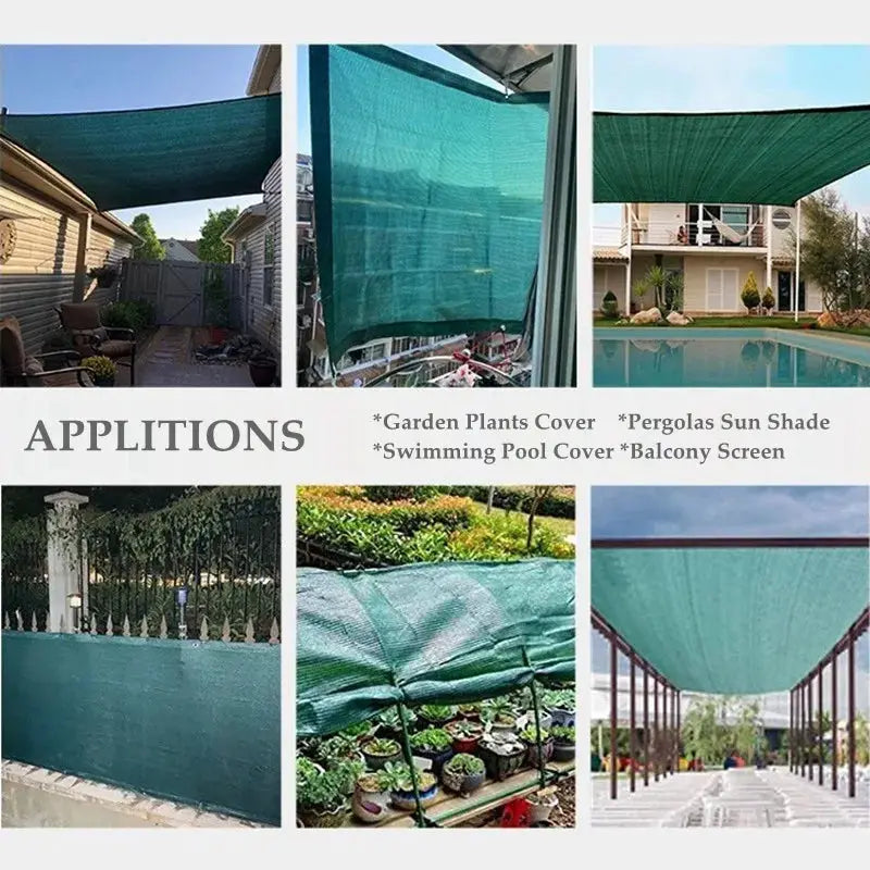 HDPE garden sun shade net, 4 colors, 50% shade, 3-pin, ideal for bonsai, plants, balcony and poolside