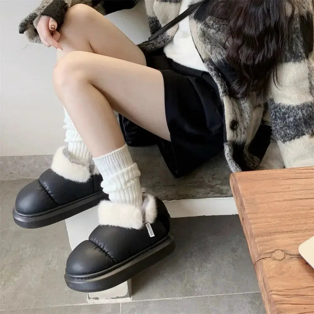 CozySnow Plush Bow Winter Ankle Boots For Women Waterproof Warmth And Cushioned Comfort For Snow Days