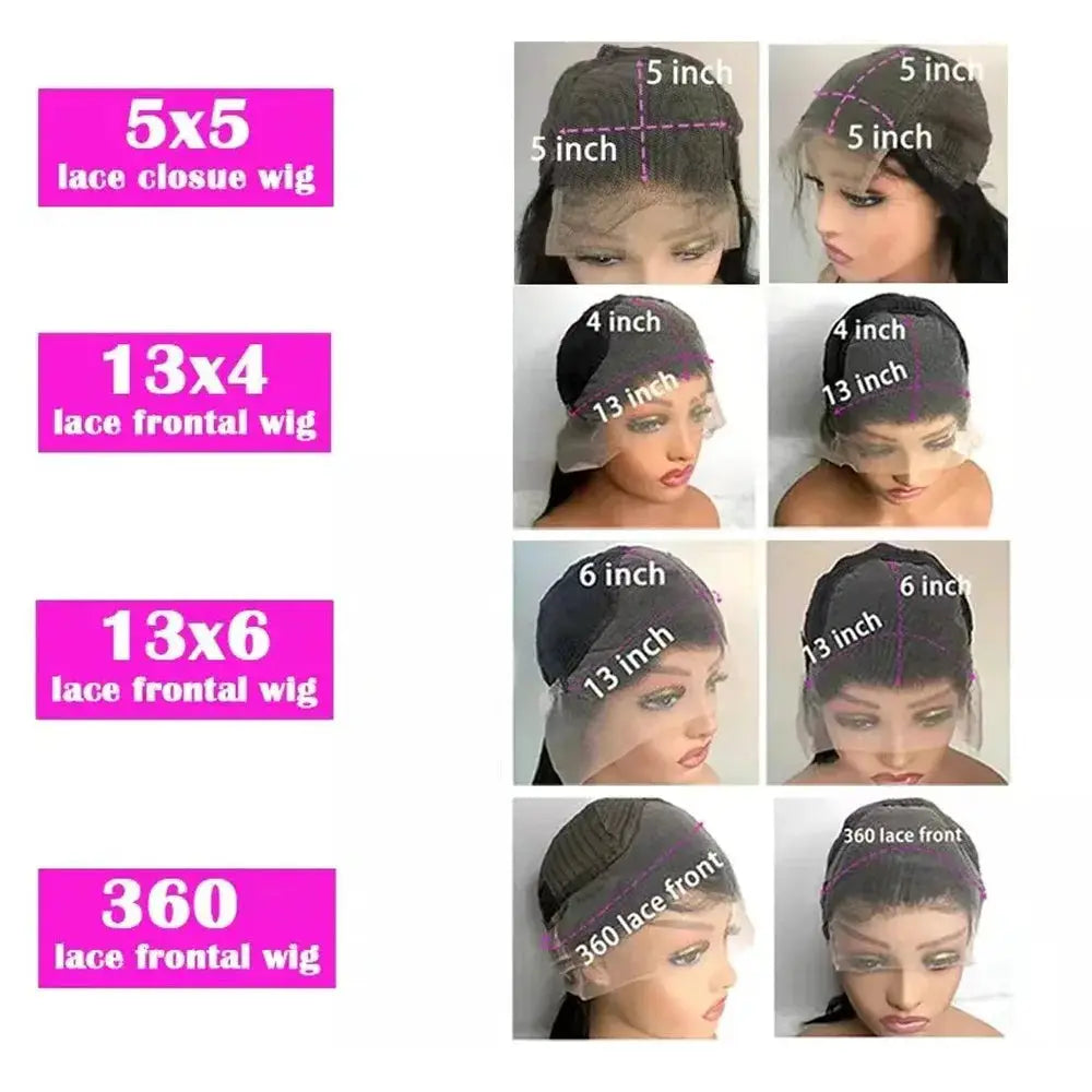 Body Wave 40 Inch HD Transparent Lace Front Hair Wig 13x6 5x5 Glueless Swiss Lace 220 Density Pre Plucked For Women