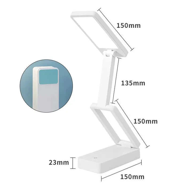 Simples Market folding LED desk lamp with rechargeable battery; white, adjustable tri-section arm
