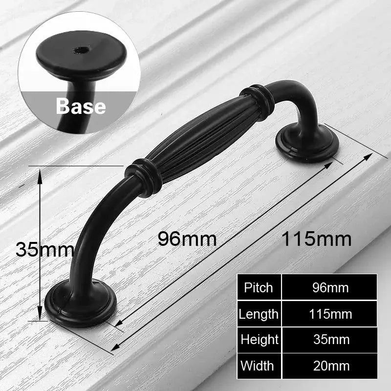 Black Aluminum Cabinet Knobs And Handles For Kitchen And Furniture Drawer Pulls Cupboard Handles