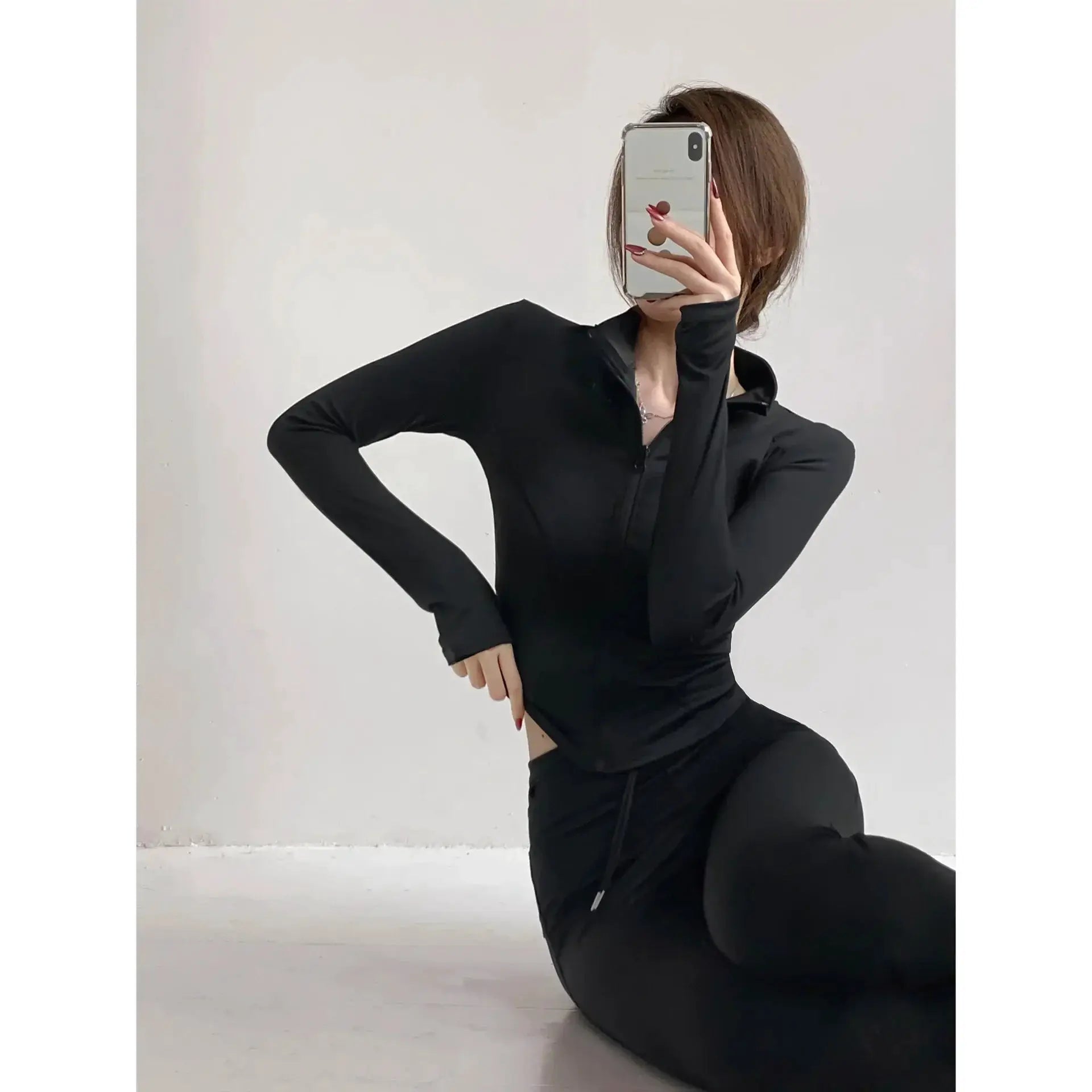 Sun Quick Drying Womens Sports Coat Slim Fit Yoga Jacket With Full Length Zipper For Running And Fitness