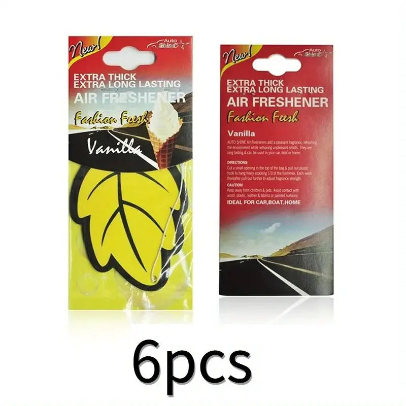 Leaf Shape Car Air Freshener Natural Scented Tea Paper Hanging Vanilla Perfume Fragrance For Auto Interior