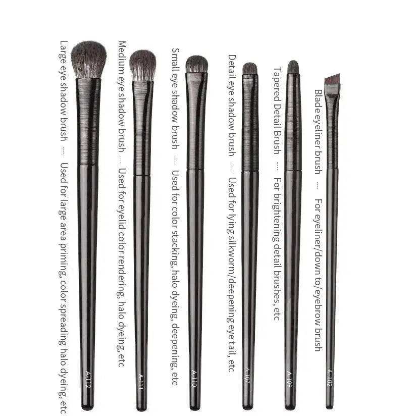 AuroraBeauty Eye Makeup Brushes Set 6 Piece Blending Tools For Eyeshadow Eyeliner And Eyebrow Contour