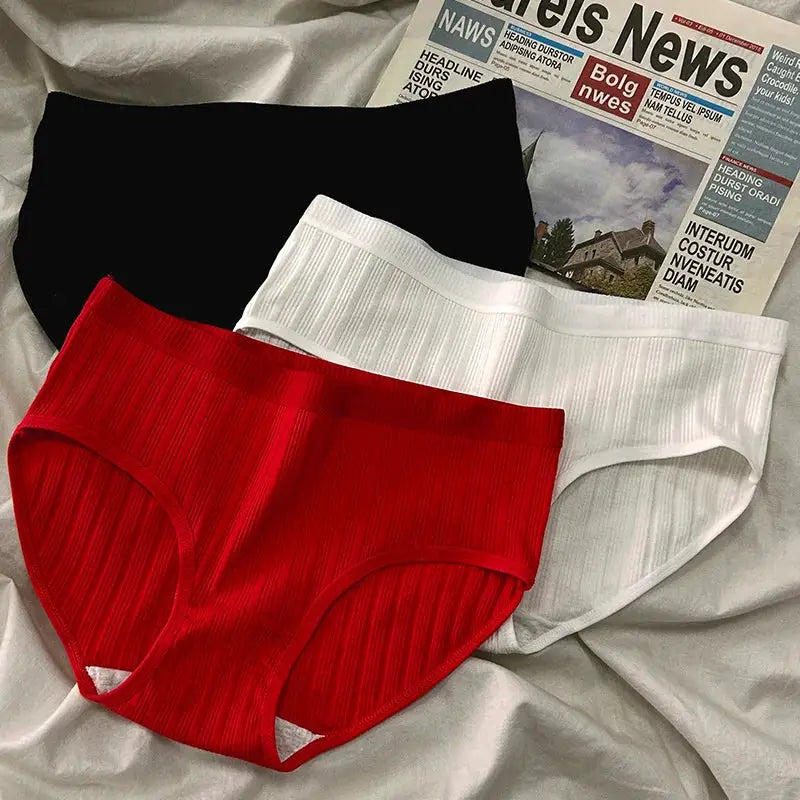 CottonCare Womens Panties Three Piece Set Breathable Mid Rise Briefs Plus Size Sports Style Underwear