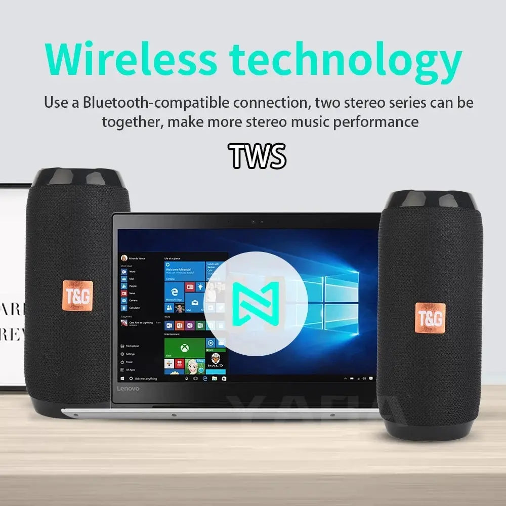 Wireless Portable Bluetooth Speaker With FM Radio And Subwoofer Hands Free Calling Music Sound Box