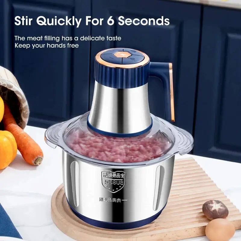 5L Electric Meat Grinder 304 Stainless Steel Food Processor Multifunctional Slicer Chopper Mincer Baby Food Maker